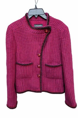 Chanel- 2001 Autumn Collection interwoven Wool tweed Jacket Karl Lagerfeld
