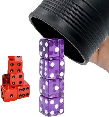 Graduation Gift Dice Stacking Cup Set with 4 Pcs 19mm and 5 18mm... 