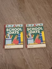 Vintage School Days Memory Book Album Preschool To 6th Grade Set of Two