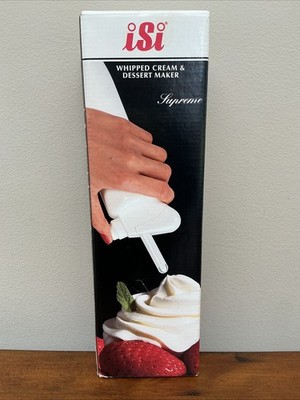 NEW iSi Supreme Whipped Cream Dispenser & Dessert Maker White .25-.5L Austria