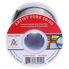 Artist Pure 50/50 Stained Glass Solder, 0.125inch, 1lb 3mm / 454g