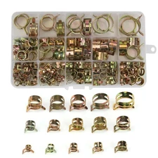 115× Auto Hose Spring Clamps 6-22mm Fastener Fuel Water Line Pipe Air Tube Clips