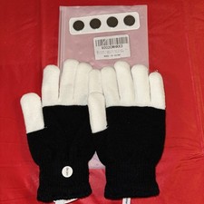 Adults LED Rave Glove Light up Finger Gloves for Gloving. Batteries Included