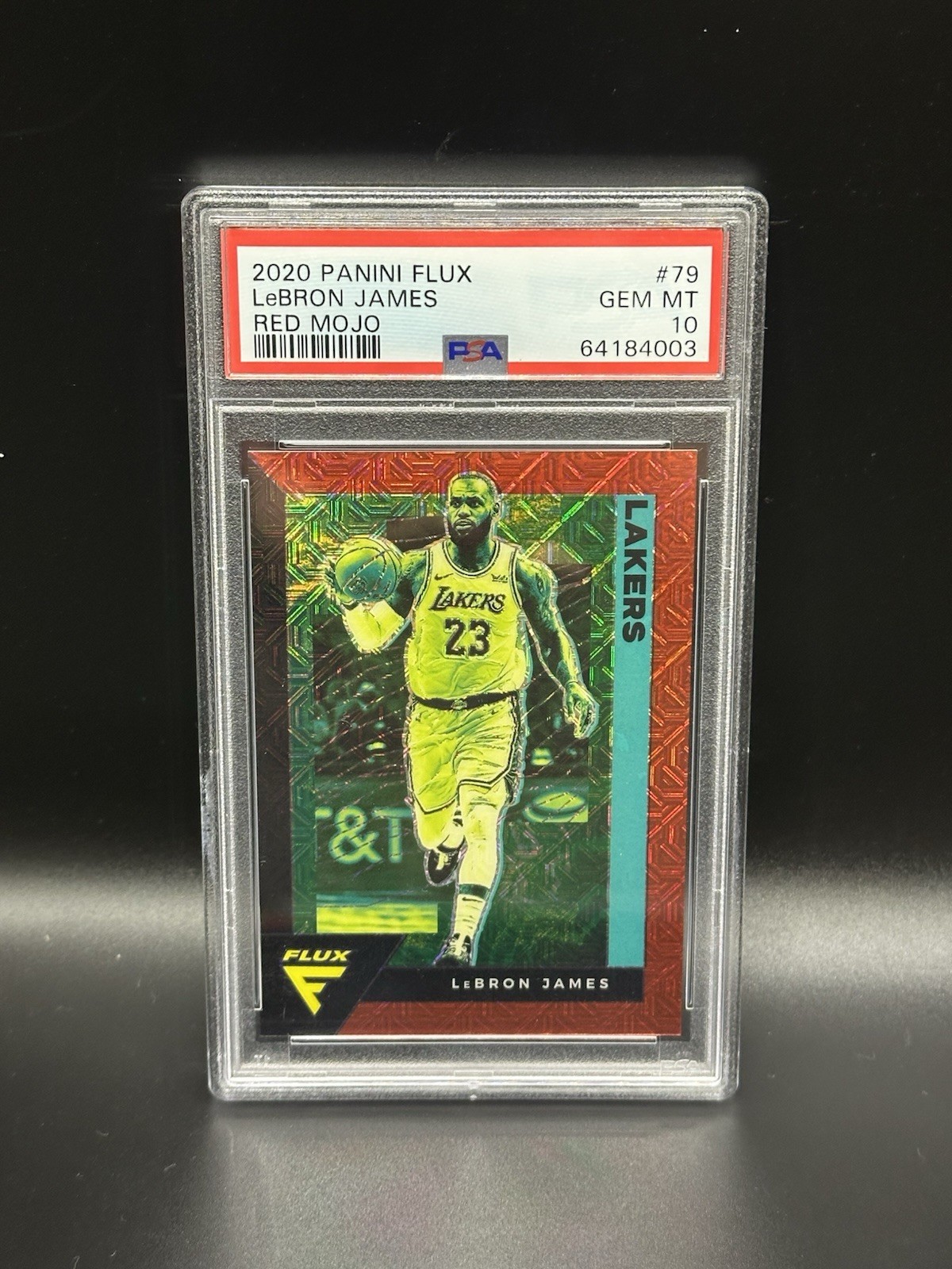 2020 Panini Flux Basketball LeBRON JAMES #79 Red MOJO /49 LAKERS PSA 10 GEM MT