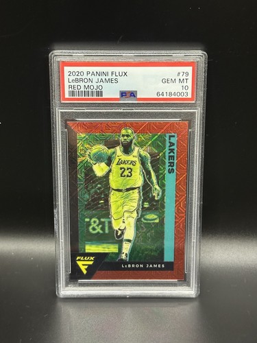 2020 Panini Flux Basketball LeBRON JAMES #79 Red MOJO /49 LAKERS PSA 10 GEM MT