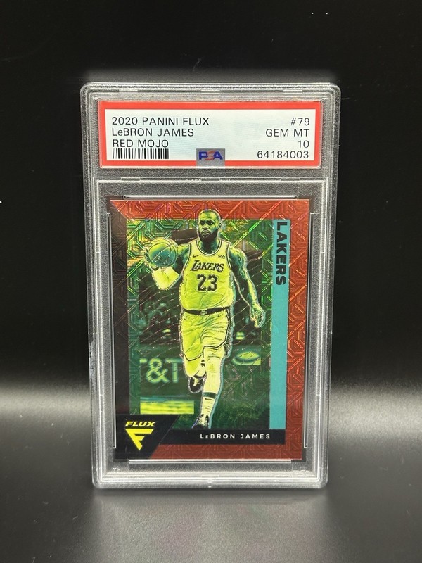 2020 Panini Flux Basketball LeBRON JAMES #79 Red MOJO /49 LAKERS PSA 10 GEM MT