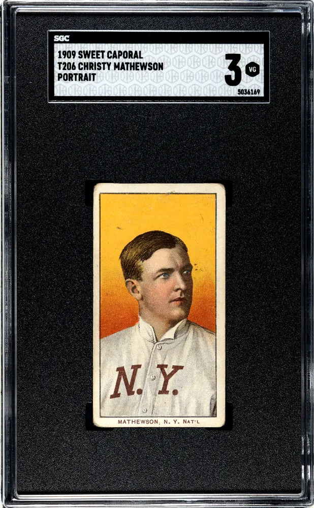 1909 Sweet Caporal (T206) Christy Mathewson Portrait SGC 3