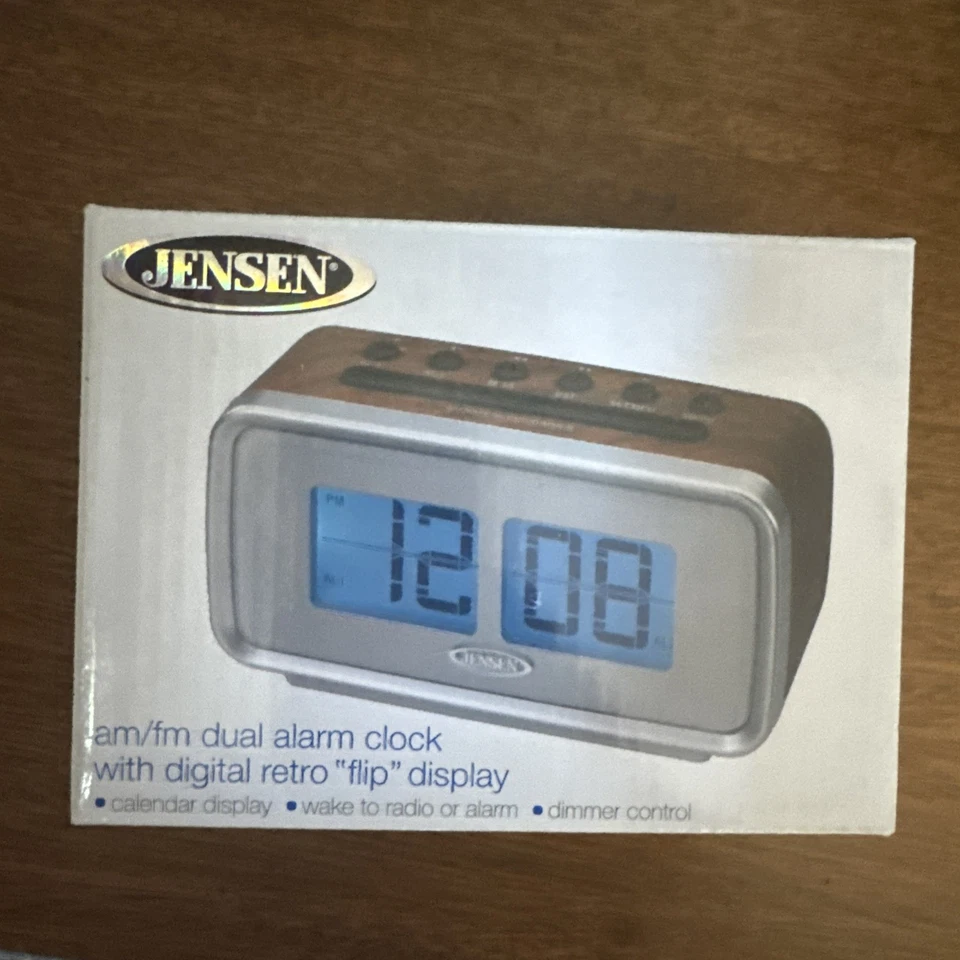 Jensen JCR-232 Clock Alarm Radio Brown (New) - Image 2 of 4