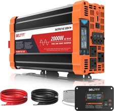 2000W Pure Sine Wave Inverter 12V DC to 120V AC 4000W Surge