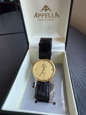 Appella Men s Quarts 18 K Gold Electro Plated Ref No 277  3 ATM Swiss made Watch