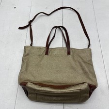 Borsa donna Caterina Lucchi tote bag marrone tessuto pelle bordo made in Italy tracolla