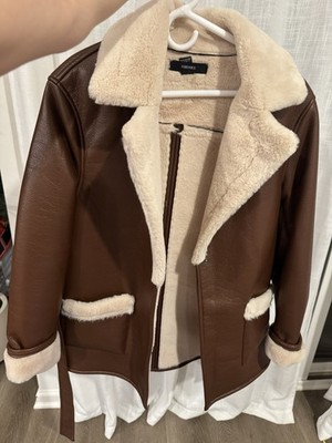 Woman Forever 21 Pu Leather Coat Medium