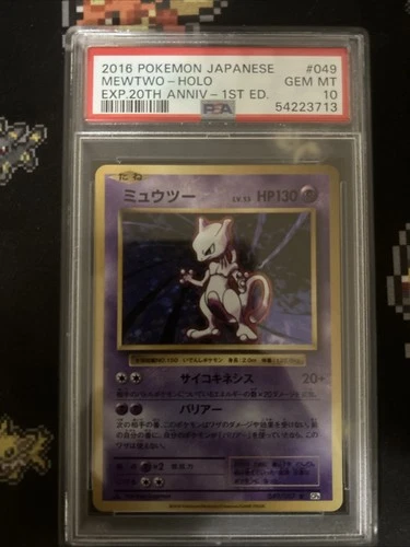 2016 Pokemon Japanese 20TH Anniversary Mewtwo #49 Holo 1st Edition PSA 10