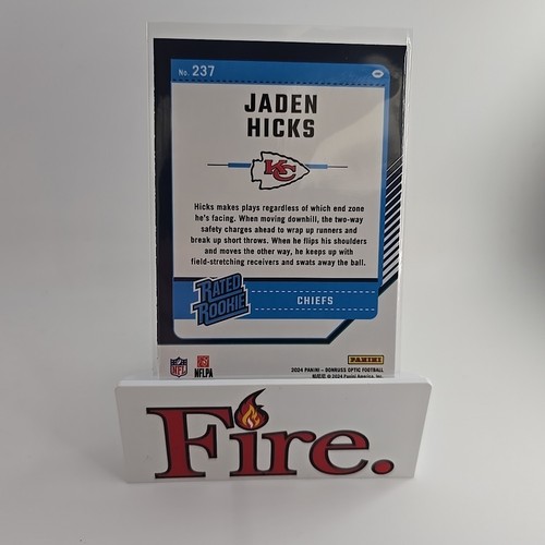 2024 Panini Donruss Optic Jaden Hicks Rated Rookie Stars #237 Kansas City Chiefs - Picture 5 of 5