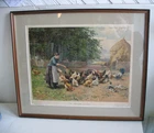 Original PEARS soap advertisement print Woman Chickens 1915 The Welcome Rations