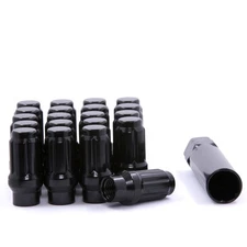 20 Spline Lug Nuts ET Tuner 12x1.5 Black Bulge Acorn Lugs
