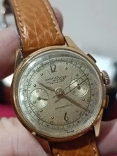 CHARLES Nicolet Tramelan Gold Chronograph 20mic. Landeron 