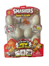 Zuru Smashers Dino Island Pack Of 6 Smash Eggs With T-Rex Mammoth Figures NEW