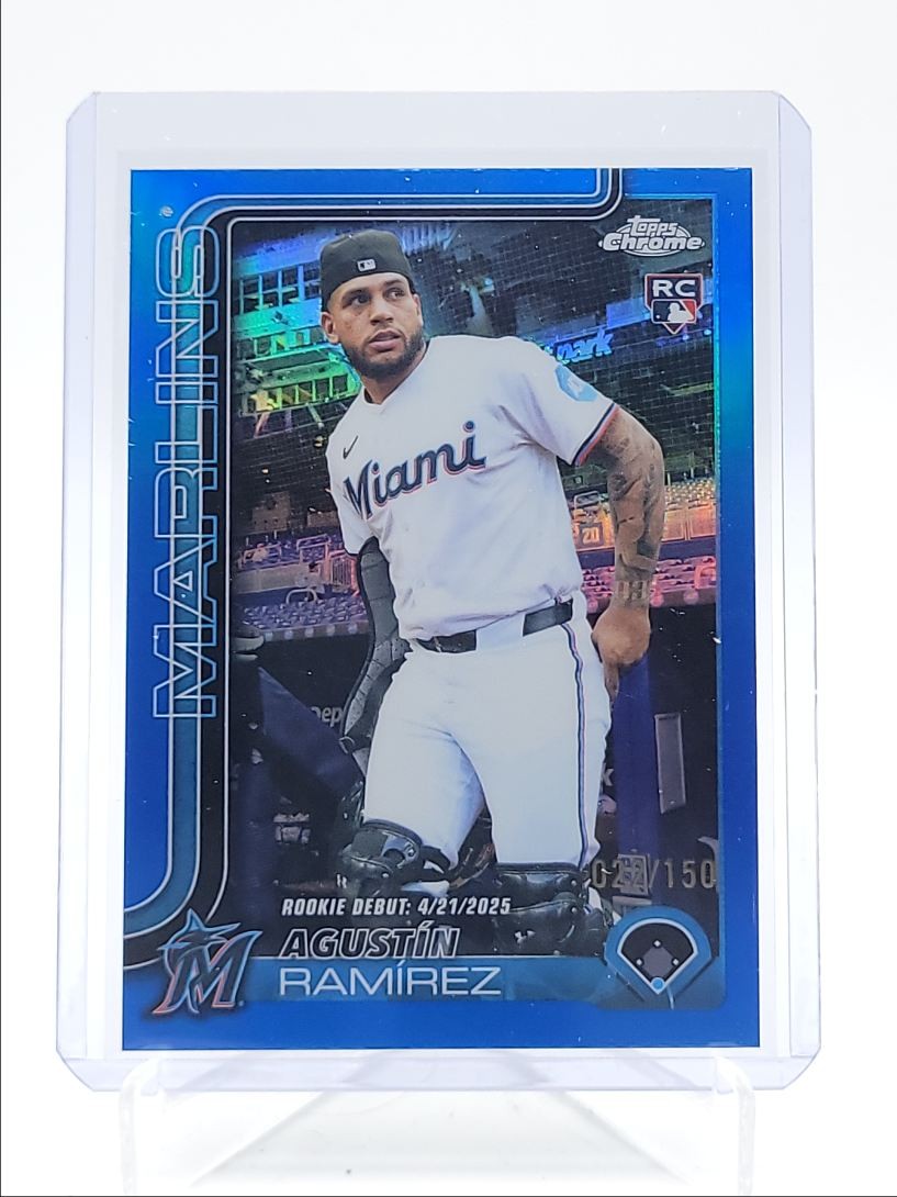AGUSTIN RAMIREZ 2025 TOPPS CHROME UPDATE ROOKIE DEBUT BLUE RC /150 Q3967