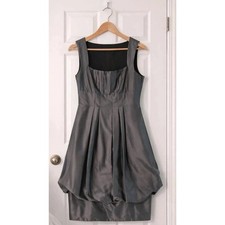 Coast Puffball Dress Taffeta Silver/Grey 14UK Formal Cocktail Short Pewter BNWOT