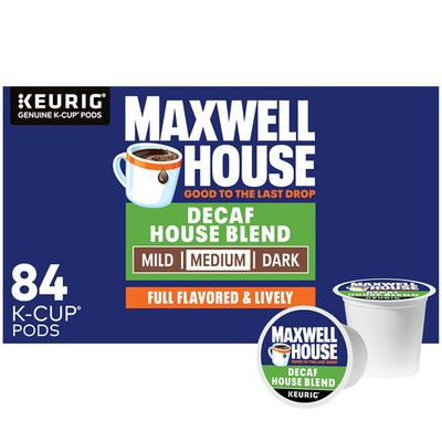 Decaf House Blend Medium Roast K-Cups, 84 Pods for Smooth Flavor