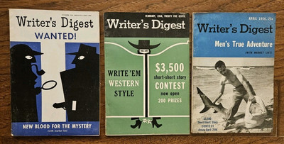 Writers Digest - 3 Issues 1955, 1956, Westerns, Mystery, Adventure
