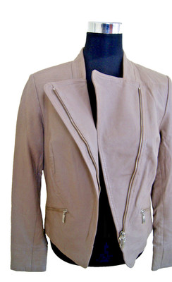 Biker Lederjacke Heine Damen Größe 42 NEU Taupe Echtleder mit Eticket