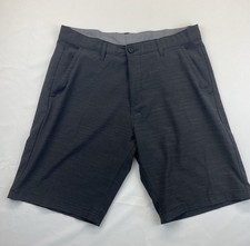 BURNSIDE Men's Black Hybrid Series Stretch Walk/Board Shorts-Size 34