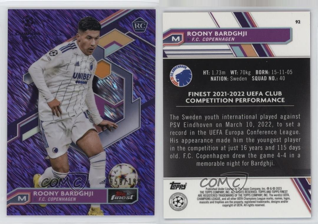 2022-23 Topps Finest UEFA Club Competitions - Roony Bardghji #92