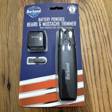 NEW  BARBASOL Battery Powered Beard & Mustache Trimmer + Cleaning Brush Clippers