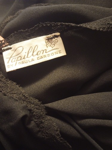 Vintage Papillon by Paula Carbone Lingerie 2 piece Black Set Size Small - Picture 12 of 12