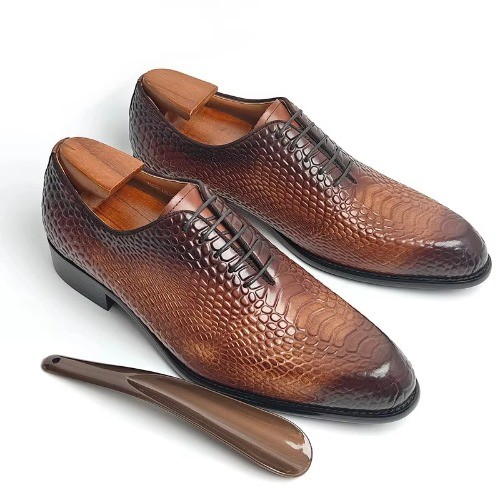 Luxury Men's Dress Oxfords Handmade Genuine Leather Shoes,Formal Footwear - Imagen 2 de 15