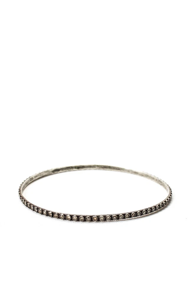 Brazalete fino de diamantes champán de plata esterlina de diseñador para mujer 6,3 g Foto 2 de 4