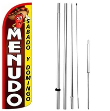 MENUDO SABADO Y Domingo Windless Swooper Flag Kit Feather Banner Sign q-h