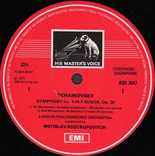 ASD3647 Mstislav Rostropovich / London Philharmonic Orchestra Tchaikovsky - Picture 3 of 3