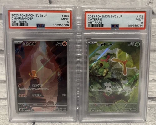 Charmander 168/165 & Caterpie 172/165 PSA 9 SV2a 151 Japanese Pokemon Cards MINT