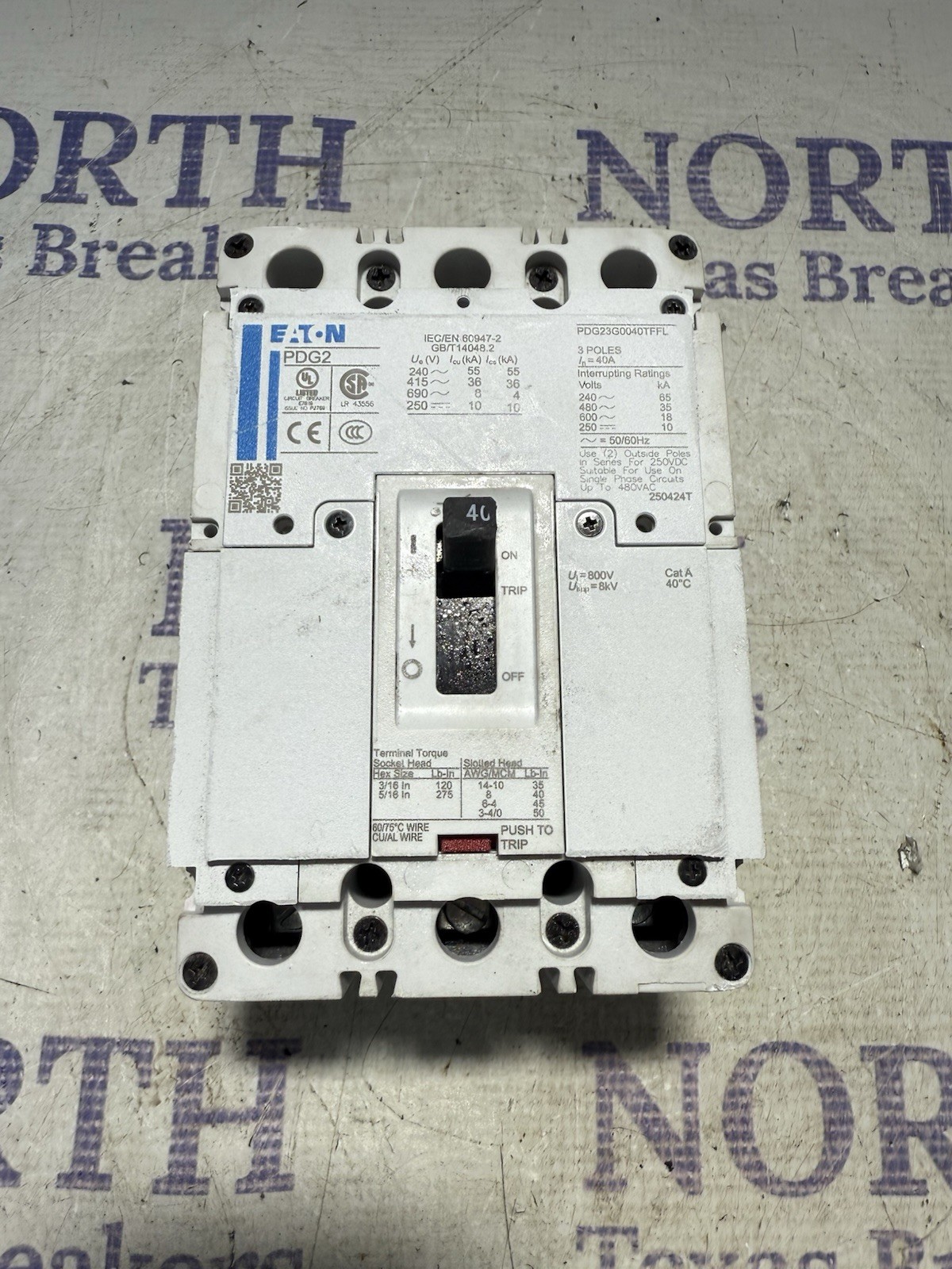 Eaton PDG23G0040TFFL 40 Amp 480V 3 Pole Circuit Breaker-Warranty (Ship Same Day)