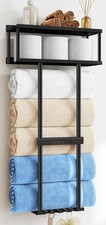 STWWO Bathroom Towel Storage Rack, 31 Towel Organizer with Storage Basket