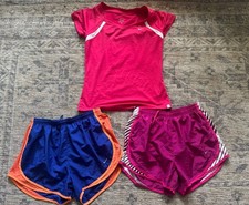 Nike Dri Fit Running Shorts x 2 Top Misc. Set Size Small Medium Pink Blue