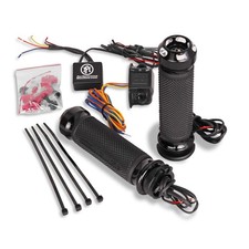 Performance Machine 0063-2095-BM Heated Grips Apex Contrast Cut for Harley FLTRX