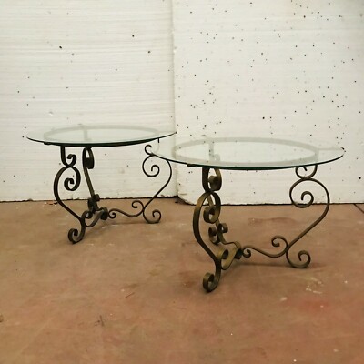 Table en fer forgé par Gilbert Poillerat avec plateau en marbre Grand