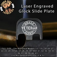 DD214 Alumni - Glock Rear Slide Plate Back Plate for Full Sized Glocks Gen1-5