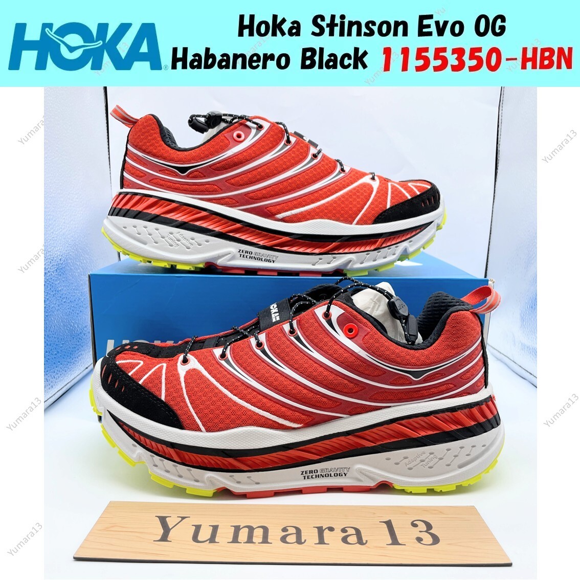 国内配送 HOKA ONEONE STINSON EVO OG HABANERO/BLACK Hoka Stinson Evo OG Habanero Black 1155350-HBN Men's Size | eBay