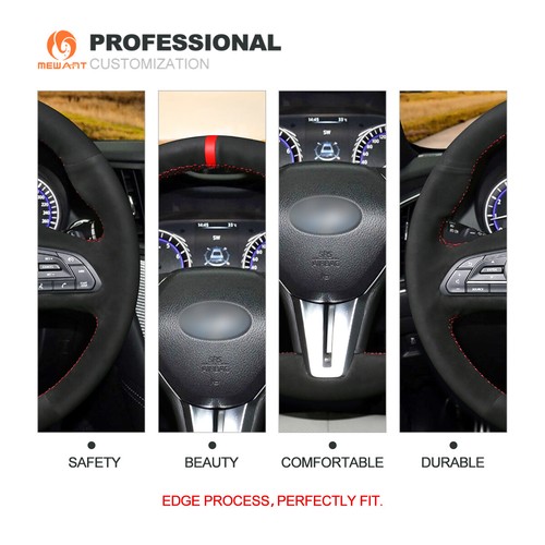 Cubierta de volante personalizada de gamuza Mewant para Infiniti Q50 QX50 2018 Q60 2019 - Imagen 7 de 10