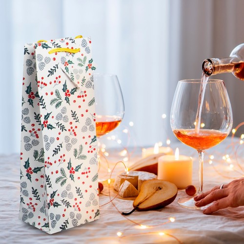 Christmas 6 Wine Gift Bags - Gift Bags Multipack - Christmas Bottle Bags x 6 - Picture 4 of 6