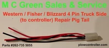 WESTERN FISHER SNOW PLOW 4 ULR PIN FLEET FLEX TRUCK SIDE REPAIR PIGTAIL HARNESS