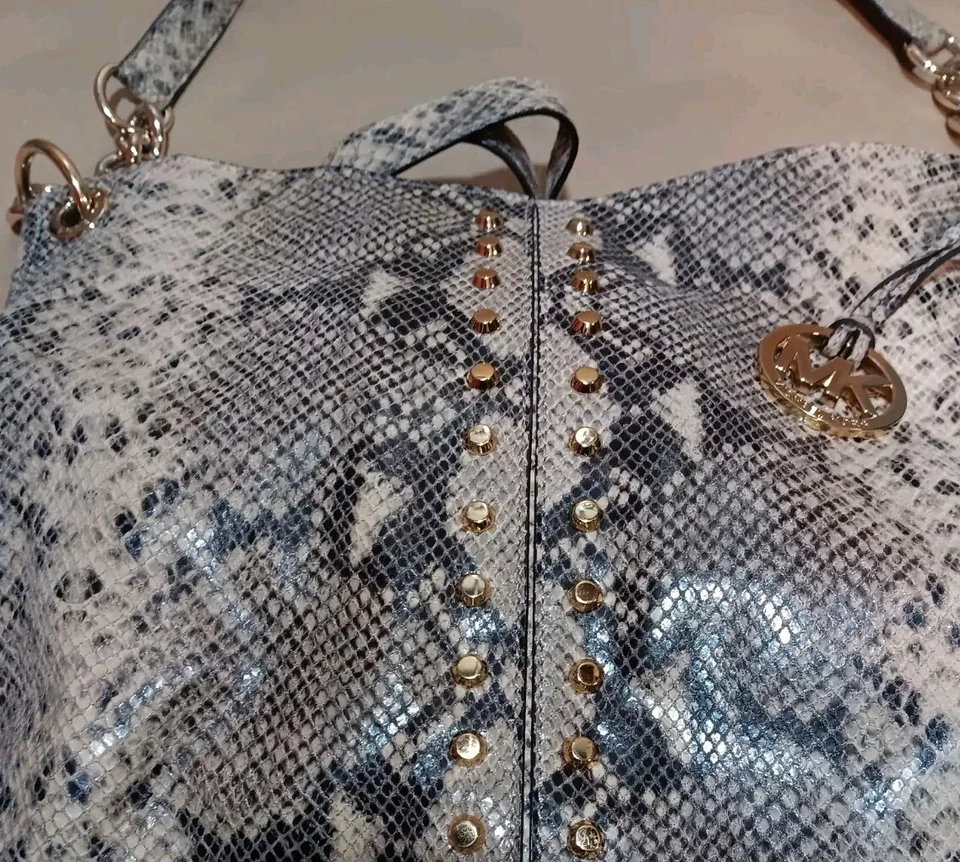 Michael Kors Python Snakeskin Large Handbag Purse Tote." Read Description " - Image 2 of 4