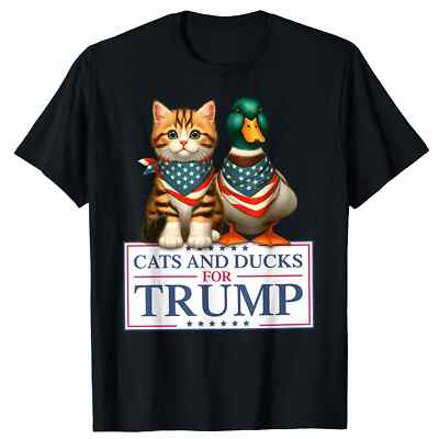 Cats And Ducks For Trump 2024 Kittens And Ducks For Trump Unisex T-shirt.webp
