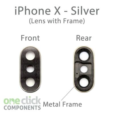Neu Ersatz ECHT GLAS Kamera Linse Abdeckung für Apple iPhone X - Silber Linse