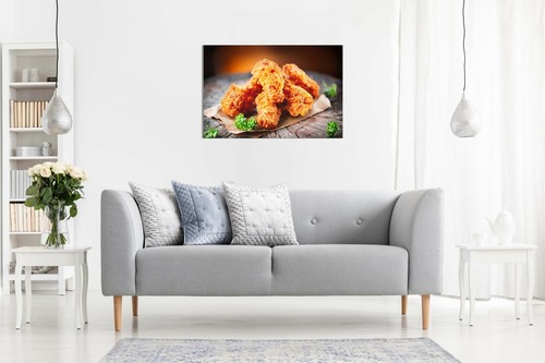 Sabroso Pollo Frito Tienda de Pollos Restaurante Comida Lona Arte en Pared Impresión Imagen - Imagen 3 de 5